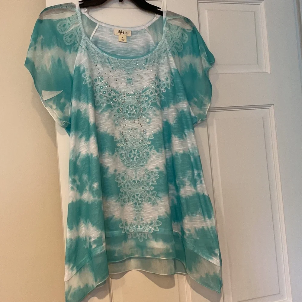 Style & Co Sea Green Top NWOT   Size:  L - Picture 3 of 8